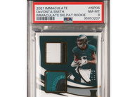 2021 Immaculate Devonta Smith Immac Signature Patch RC #'d /75 PSA 8 Eagles!