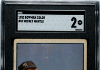 1953 Bowman Color Mickey Mantle #59 SGC 2