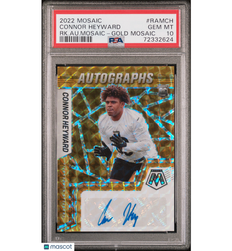 2022 Panini Mosaic Rookie Autograph Mosaic Connor Heyward #RAMCH PSA 10