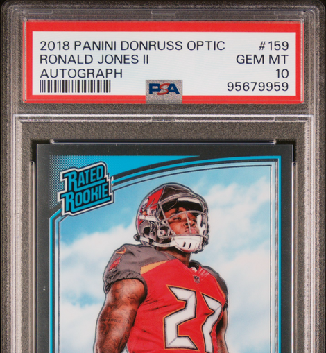2018 Panini Donruss Optic Ronald Jones II #159 Autograph #'d 108/125 PSA 10!