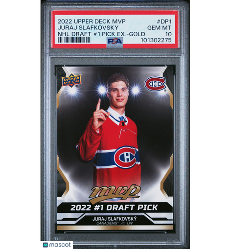 2022 Upper Deck MVP Juraj Slafkovsky NHL Draft #1 Pick #DP1 EX-Gold PSA 10!