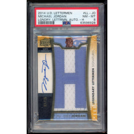 2014 Upper Deck Legendary Letterman Autographs Michael Jordan #LL-JO PSA 8
