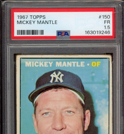 1967 Topps Mickey Mantle #150 PSA 1.5 FR Yankees HOF