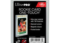 Ultra PRO ONE-TOUCH 180pt Magnetic Rookie Card Holder with gold Rookie Card logo for 180pt rookie patch cards, memorabilia cards, relic cards, thick autograph cards, and premium sports trading cards.