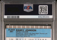 1989 Fleer Glossy Randy Johnson #381 Ad Completely Blacked Out PSA 8