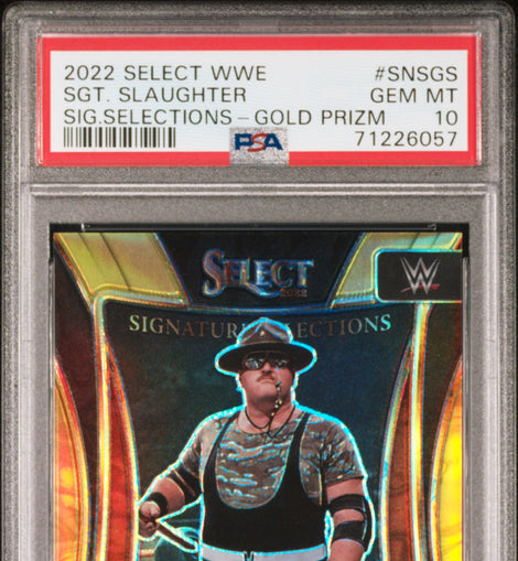 2022 panini select wwe signature selections sgt. slaughter #snsgs psa 10