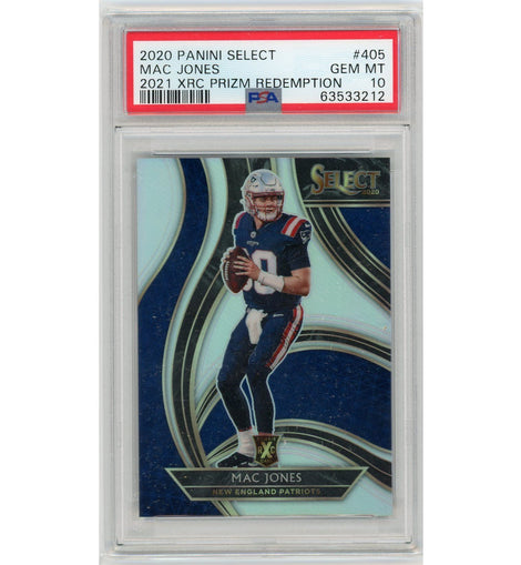2020 Panini Select Mac Jones 2021 XRC Prizm #405 PSA 10
